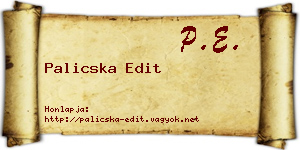 Palicska Edit névjegykártya